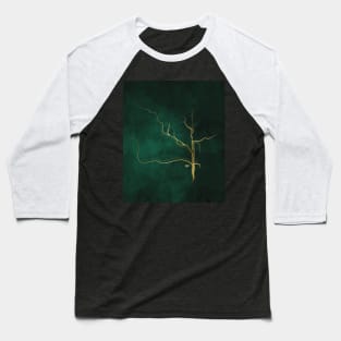 Kintsugi Emerald Green #art #decor #buyart #japanese #gold #green #kirovair #design Baseball T-Shirt